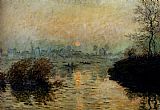 Famous Seine Paintings - Sun Setting Over The Seine At Lavacourt